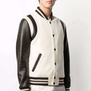 Chaqueta de cuero de vaca auténtica para hombre transpirable personalizada de alta calidad con cuello levantado y la más popular - Product Image 3