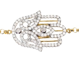 Iced Out Round Cut Moissanite Diamond Religious Hamsa Hand 925 Sterling Silver Fine Jewelry Pendant para hombres - Product Image 2