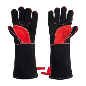 ถุงมือเชื่อมหนังวัวแยกนิ้วแบบยืดหยุ่นถุงมือเชื่อมแบบฝ่ามือเสริมด้วยนิ้วหัวแม่เท้าผ้าฝ้าย - Product Image 6