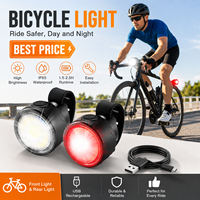 Juego de Luces Delanteras y Traseras para Bicicleta, Precio de Fábrica, Duraderas, LED Súper Brillantes, IP55 Impermeables, Regulables, ABS, para Bicicleta de Montaña, 6000K/5000K/4100K