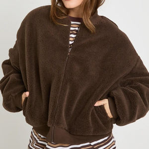 New Design Wholesale Hot Selling Winter <b>Coat</b> Custom <b>Women</b> <b>Sherpa</b> Bomber Jacket Waterproof Breathable Windproof Factory Rate 2026 - Product Image 2