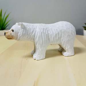 YEEYAYA intagliato a mano 5 \ "scultura in legno statua di orso bianco per la decorazione di animali selvatici statuetta di natale e giocattoli - Product Image 3