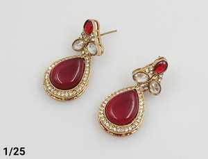 แบบดั้งเดิมและทันสมัยออกแบบล่าสุดเครื่องประดับอินเดียขายส่งของ jhumka kundan ต่างหูสำหรับผู้หญิงเครื่องประดับต่างหูทันสมัย - Product Image 5