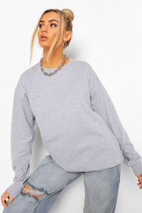 Suéter Oversize de Forro Polar con Cuello Redondo Pequeño y Bordado para Hombre/Mujer, Colección Invierno 2026 - Product Image 3