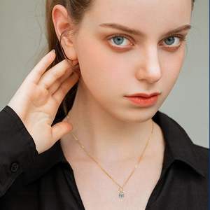 Ready Ship VVS D Color 2 Carat Brilliant Cut Moissanite Claw Setting Stud Solitaire Pendant Necklace Link Chain 925 Sterling - Product Image 6