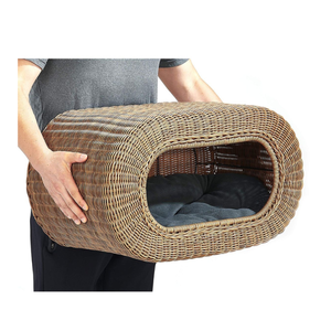 Panier de lit en osier rotin pour animaux de compagnie pour chien chat nid fait à la main matériau naturel coussin doux Animal maison utilisation de meubles d'intérieur - Product Image 6