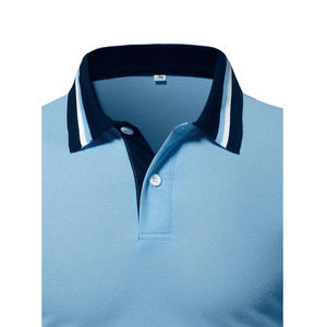 Diseño superior personalizado para hombres para Polos Patrón de impresión sólido de calidad superior Cuello a rayas de contraste de tarifa al por mayor - Product Image 4