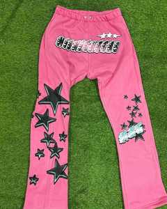 Vêtements en gros, tissu vintage personnalisé, délavé, patchwork, strass, pantalon de survêtement, pantalon de jogging coupé et cousu pour femmes - Product Image 6