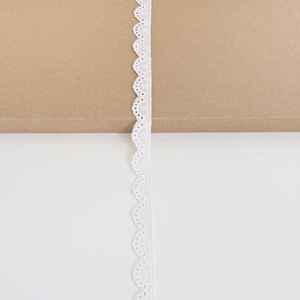 Bordure en dentelle de coton de style vintage, bordure en coton crochet beige, bordure festonnée pour vêtements de mariage, artisanat DIY - Product Image 1