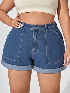 Wholesale 2025 Custom <b>Women</b> Plus Size Streetwear Cotton Shorts Fashion <b>Women's</b> Shorts Work Half Pants Loose Denim <b>Jean</b> Shorts - Product Image 3