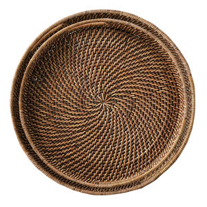 Produits très vendus Plateau de service en rotin tressé Grand plateau de service ovale en rotin avec des matériaux naturels - Product Image 1