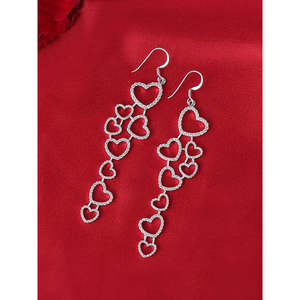 โอ้หัวใจของฉันต่างหูเพชรสีเงินสเตอร์ลิงประดับเพชร4.69กะรัตเกรด AAA - Product Image 3