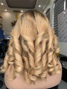 Pelucas rubias con cierre de cabello virgen vietnamita de un solo donante, tejido a máquina, encaje transparente HD de lujo - Product Image 4