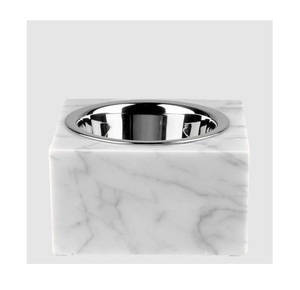 ชามอาหารสุนัขสแตนเลสพร้อมขาตั้งหินอ่อนสีขาวชามอาหารสุนัข3ขนาด - Product Image 4