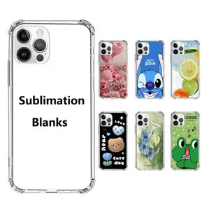 Clear TPU PC 2D Sublimation Blanks Phone Cases Blank Aluminum Sheet Cover For iphone 11pro 14plus