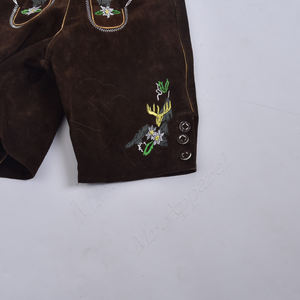 Pantalones cortos de cuero Lederhosen de Oktoberfest alemán tradicional para hombre de alta calidad - Product Image 5