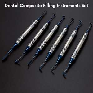 Juego de 6 Instrumentos Manuales de Acero Inoxidable para Obturaciones Dentales de Composite, Kit Restaurador Reutilizable para Procedimientos Dentales Quirúrgicos - Product Image 4