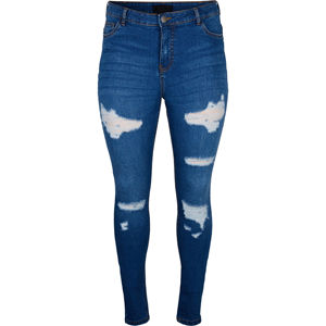 Skinny Denim Bleu Style Droit Déchiré Fit Plus Size Femmes Jeans Mi Lavé Cinq Poches Dames Jean respirant Pantalon - Product Image 1