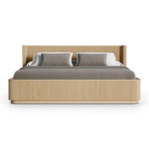 Formcraft Queen Size Platform Bed <b>Frame</b> Solid Teak Wood with Modern Design for Luxury Bedroom Hotel and Villa Interior - Product Image 1