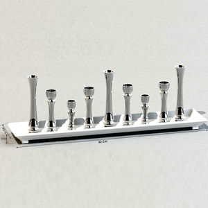 Candelabro de aluminio alto de 5 brazos, candelabro de Metal, Color plateado, decorativo hecho a mano para decoración de boda - Product Image 4