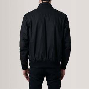 Morrison Reversible Genuine Leather Bomber <b>Jacket</b> Black Canvas Casual Style Zippered Closure Water Proof Autumn Appropriate XS - Product Image 4