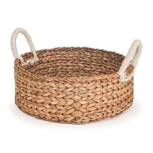 Cesta redonda de jacinto de agua con asa, cesta de almacenamiento hecha a mano, venta al por mayor, ecológica, hecha en Vietnam - Product Image 2