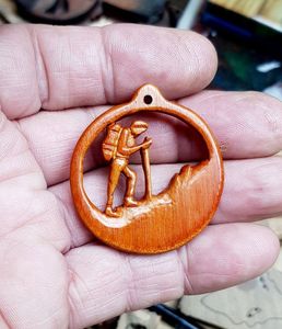 PRODUCTS <b>NECKLACES</b> FOR WOMEN MEN NATURAL <b>LARGE</b> BOHO TRIBAL SONO WOODEN <b>Pendant</b> on Adjustable Cord Handmade <b>Necklace</b> - Product Image 6