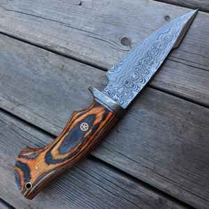 Cuchillo de Caza de Acero de Damasco de Alta Calidad con Mango de Madera para Supervivencia al Aire Libre, Camping, Pesca, Cuchillos de Caza con Hoja de Acero de Damasco - Product Image 4