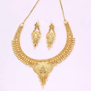 Chapado En Oro Bijoux de mariage traditionnels pour femmes Colliers Oro Laminado Micro-formé plaqué or en cuivre et laiton - Product Image 2