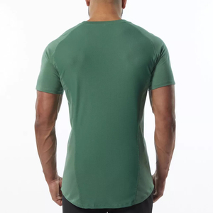 Haute qualité hommes Fitness entraînement Jogging Gym t-shirts impression personnalisée Logo taille T-shirt chemise de Compression - Product Image 2