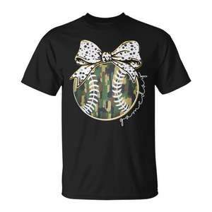 T-shirt de baseball camouflage pour femme, style Coquette, pour le jour du match, promotionnel, style Mama - Product Image 1