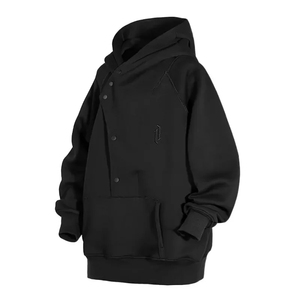 Sudadera con capucha de cuello alto para hombre, chaqueta americana de moda de primavera y otoño, Sudadera con capucha de peso pesado para persona antisocial tímida - Product Image 5