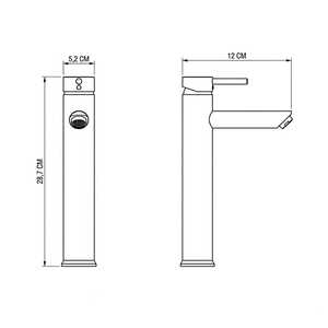 Miscelatore per lavabo Koricini Fiemme nero opaco con beccuccio alto e scarico Click-Clack - Product Image 6