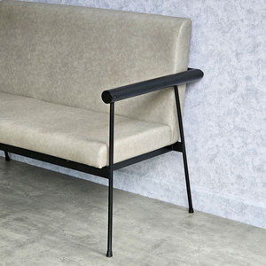ม้านั่งโซฟาสไตล์มินิมอล SFB68076 หุ้มด้วยหนังเทียมและโครงเหล็ก - Product Image 5