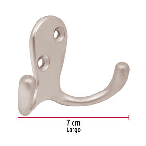 12 Double <b>coat</b> <b>hooks</b>, satin nickel, HERMEX - Product Image 4