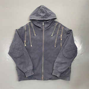 Wholesale High Quality Regular Fit Custom Logo Men Stylish <b>Pocket</b> <b>Hoodie</b> Winter <b>Zip</b> Knitted Waterproof Puff Printed OEM Service - Product Image 1