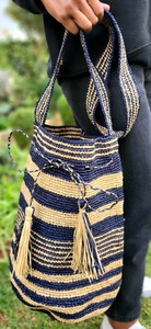 MADAGASCAR LARGE <b>CROCHET</b> RAFFIA WOMEN <b>HANDBAG</b> LONG HANDLE HANDMADE - Product Image 2