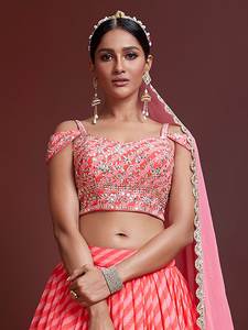 Lehenga Readymade Tradicional para Mujer con Blusa Bordada y Dupatta para Ceremonias - Product Image 4