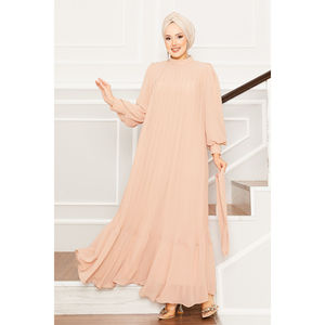 Vestido de Noche Beige con Mangas de Organza, para Fiesta Formal, Silueta de Cola de Pez, Decoración de Lentejuelas, Largo hasta el Suelo, Talla XS, Opciones de Tallas Grandes - Product Image 3