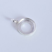 Pendentif à sertissage ouvert vierge 12 mm en argent sterling 925 de haute qualité, tendance, pour cendres, écologique, composants de bijoux en or 14K