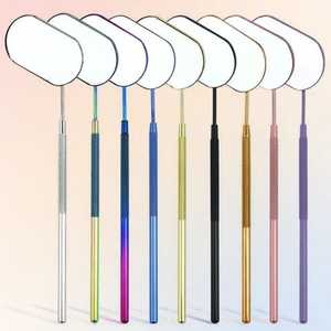 กระจกขนตารูปไข่สำหรับตรวจสอบขนตาอเนกประสงค์ทำจากสแตนเลสเกรดพรีเมี่ยมอุปกรณ์แต่งหน้าเพื่อความงามแบบพกพา - Product Image 4