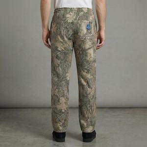 Pantalons de jogging sportifs personnalisés avec logo OEM, mélange coton et polyester, pour entraînement fitness et tenue décontractée, avec design à revers élastiques - Product Image 3