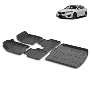 Alfombrillas de Coche Personalizadas de Dos Capas con Logotipo, 4 Piezas, para Todo Clima, 3D TPE, Juego Completo de Alfombrillas para el Suelo del Coche y Alfombrilla para Maletero para Toyota Yaris Sedán - Product Image 2
