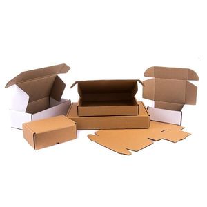 Boîte d'expédition en carton ondulé blanc biodégradable en pouces |   Emballage écologique pour l'expédition, le stockage et le commerce électronique - Product Image 1