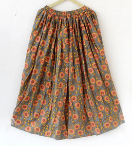 Bloque de mano Impreso Hippie Largo Algodón Tribal Long Wrap Maxi Falda Casual House Wear Falda - Product Image 5