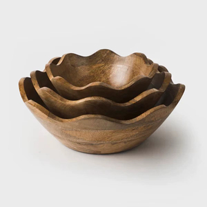 Custom Made Wooden Serving Bowl With Natural Style Enhancing Food Presentation For Homes And Restaurants - Product Image 1