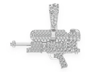 จี้ปืนฉีดน้ำสุดเท่ของขวัญเครื่องประดับทองเหลืองสำหรับผู้หญิงผู้ชายเครื่องประดับฮิปฮอปคุณภาพสูงจี้แฮนด์เมดสั่งทำขายส่ง - Product Image 1