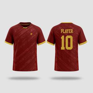 Camiseta de Entrenamiento de Cricket Personalizada para Hombre, Color Granate, Absorbente de Humedad, Impresión Sublimada, Cuello Redondo, Poliéster 100%, Deportiva Premium - Product Image 2