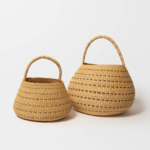 Cesta de Bolga de algas marinas, cestas de paja de rafia de color natural para bolsos y almacenamiento de organización del hogar y la cocina - Product Image 5