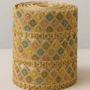 ชุดเดรสผ้าโปร่งบางปักลายลูกไม้ K1360หรู9ม. สำหรับตกแต่งผ้าส่าหรีจัดส่งรวดเร็ว - Product Image 1